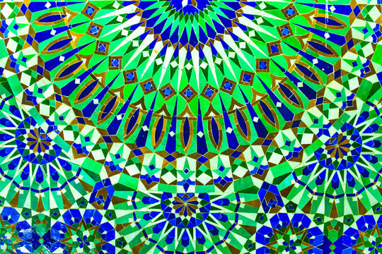 Tile art work in Hassan II Mosque, Casablanca, Morocco