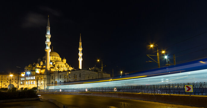 Time lapse photography of cars in front of Hagia Sofia