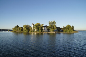 beautiful Frauenwoerth abbey on island Frauenchiemsee in Bavaria (Germany)