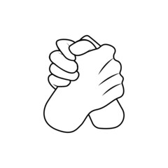 Pair of hands doing sign language Vector illustration