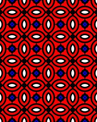 Seamless red pattern with a mixture of white and blue colors