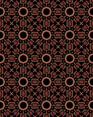Seamless repeat pattern circles on the edges of a rectangles outlined by red elements