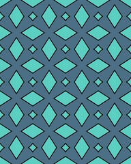 Blue abstract geometric seamless pattern