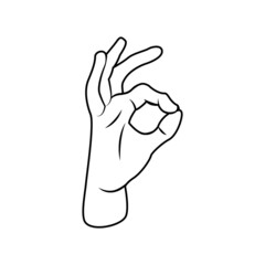 Isolated hand doing sign language Vector illustration