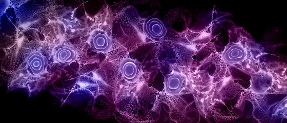 X-ray alcohol ink. Violet microscopy universe geodesy pattern with space effect. Alcohol ink abstract background.	
