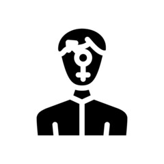 gender change man glyph icon vector. gender change man sign. isolated contour symbol black illustration