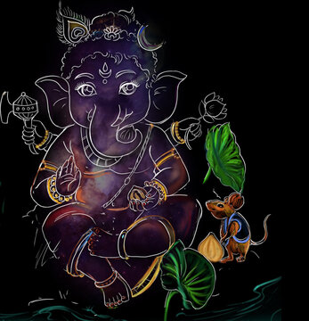 Lord Ganpati, Ganpati galaxy Background, happy Ganesh Chaturthi