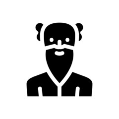 old age man glyph icon vector. old age man sign. isolated contour symbol black illustration