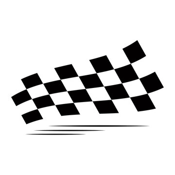 Race flag logo isolated on white background. Race flag logo for web site, app and logotype design. Creative art concept, vector illustration