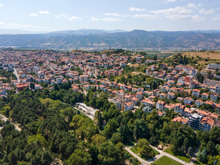 Aerial view of town of Sandanski, Bulgaria