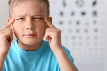 Little boy at ophthalmologist's office