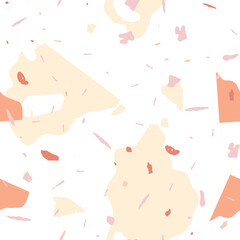 Terrazzo seamless pattern. Orange realistic