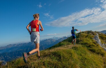  Running race in the Lombardy mountains