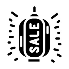 lantern sale glyph icon vector. lantern sale sign. isolated contour symbol black illustration