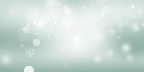 white and gray snowflakes blur abstract background. bokeh christmas blurred beautiful shiny Christmas lights.