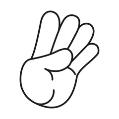 Obraz premium Isolated hand doing sign language Vector illustration