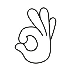 Isolated hand doing sign language Vector illustration