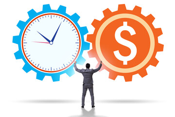 Time is money concept with businessman