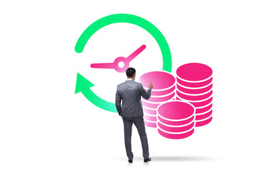 Time is money concept with businessman