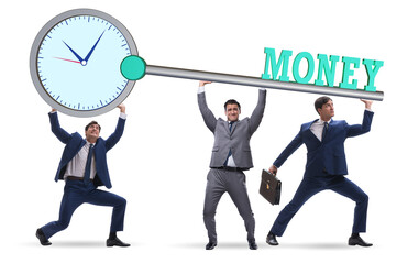 Time is money concept with businessman and key