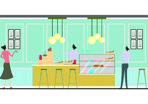 coffee bar showing vector image as a pattern in design and decoration