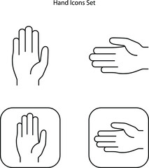 hand icon isolated on white background from wash hands collection. hand icon thin line outline linear hand symbol for logo, web, app, UI. hand icon simple sign.