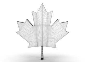 Canadian maple leaf on white bacground 3d-rendering