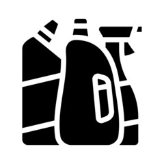 domestic chemical and detergent liquid department glyph icon vector. domestic chemical and detergent liquid department sign. isolated contour symbol black illustration