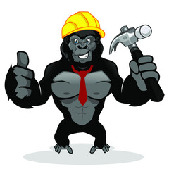 gorilla mascot cartoon in vector