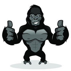 gorilla mascot cartoon in vector