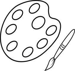 Vector illustration of paints and brushes.