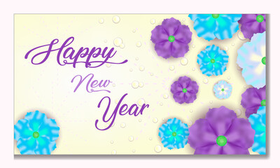 Happy new year nature and flower background 