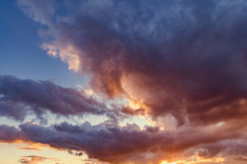 Fototapeta na wymiar Amazing cloudscape on the sky at sunset time.