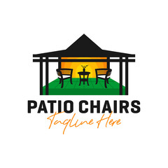 home patio furniture inspiration illustration logo - obrazy, fototapety, plakaty