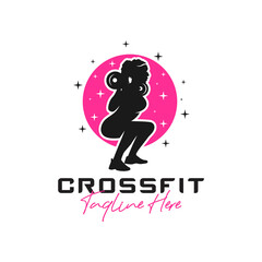 young women fitness sports inspiration illustration logo