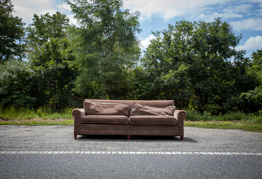 Abandoned Sofa On Side Of Road 