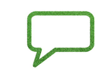 Naklejka premium Speech Bubble made from green grass, Isolated on white background