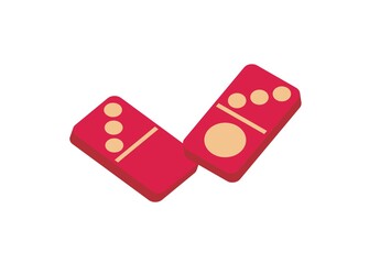 Domino card simple flat illustration