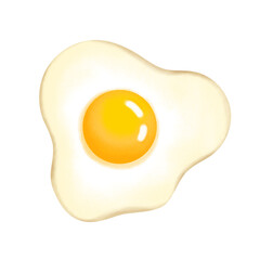Illustration of fresh fried egg dish for breakfast.