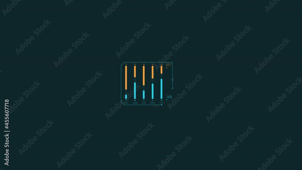 Wall mural animated hud infographic element business graph data.
