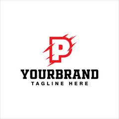 letter P icon with scratch effect. modern template logo design, with vector illustration