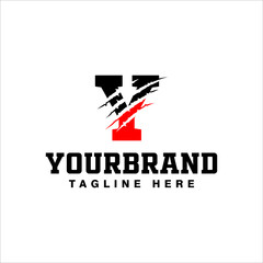 simple etched Y logo creative design concept. vector illustration.