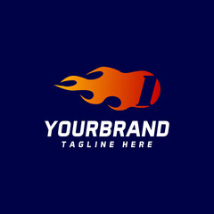 Letter L Logo Design with Fire. Fire Logo Letters Concept Vector.