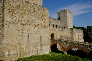 Portugal Lisbon - Sao Jorge Castle - Castelo de S. Jorge entrance gate