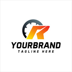 Speedometer logo letter R. Speed logo, with vector illustration