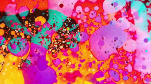 Neo psychedelic pink orange sky-blue black　Liquid