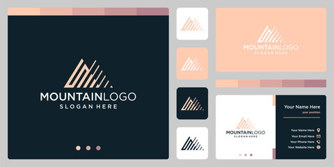 Creative mountain logo abstract with initial letter S logo design. Premium Vector