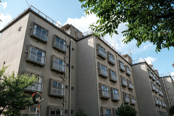 1950年代建築の団地(解体済み)　Housing complex in the 1950s during Japan's high economic...