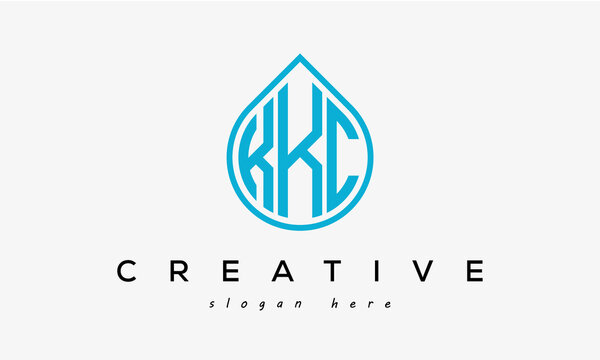 Water drop letter KKC logo initial template vector