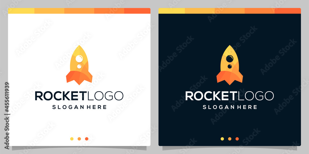 Canvas Prints full color rocket logo icon vector template. premium vector